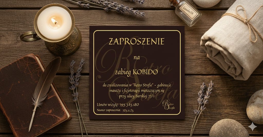 Zaproszenie na masaż w Krakowie – elegancki voucher upominkowy Retro Strefa